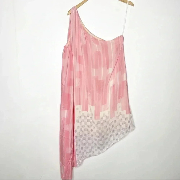 Maeve Anthropologie Avalonne Silk One Shoulder Dress Size 14 - Picture 6 of 7